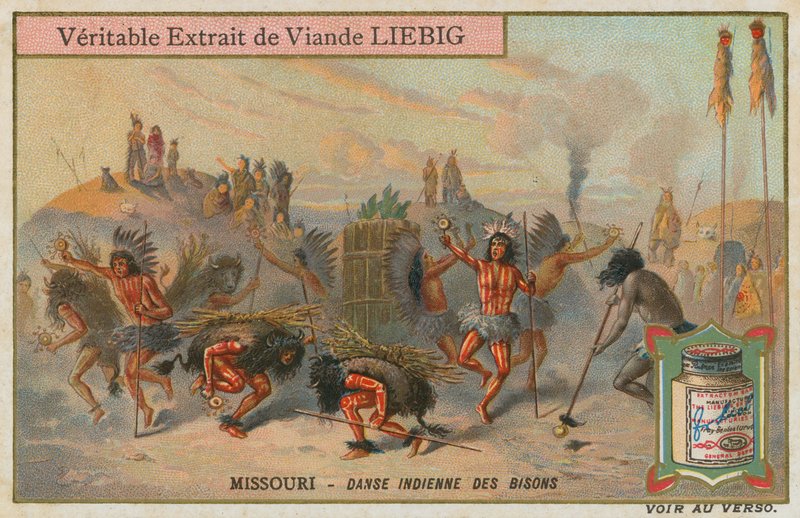 Native American bison dance in Missouri by European School