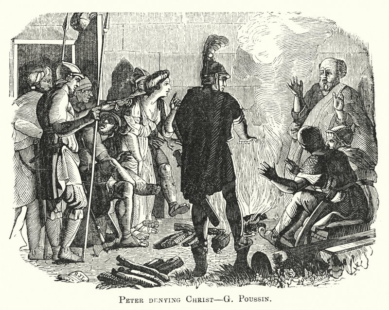 Peter denying Christ by European School