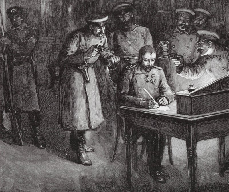 Prince Alexander Signing His Abdication by European School
