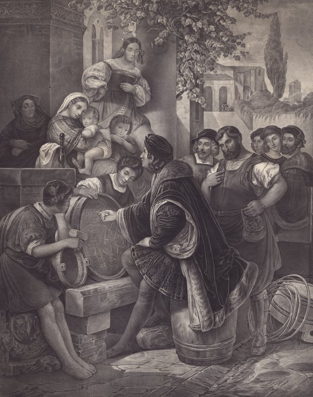 Raphael Sketching the Virgin and Child by European School