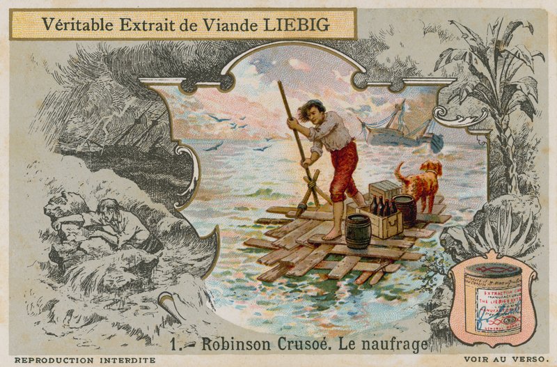 Robinson Crusoe after the shipwreck by European School