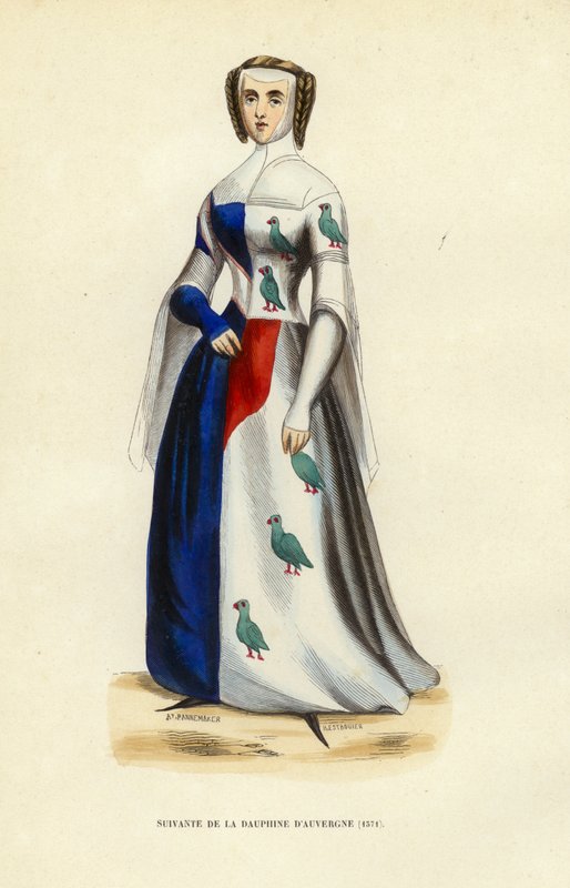 Lady-in-waiting of the Dauphine of Auvergne by European School