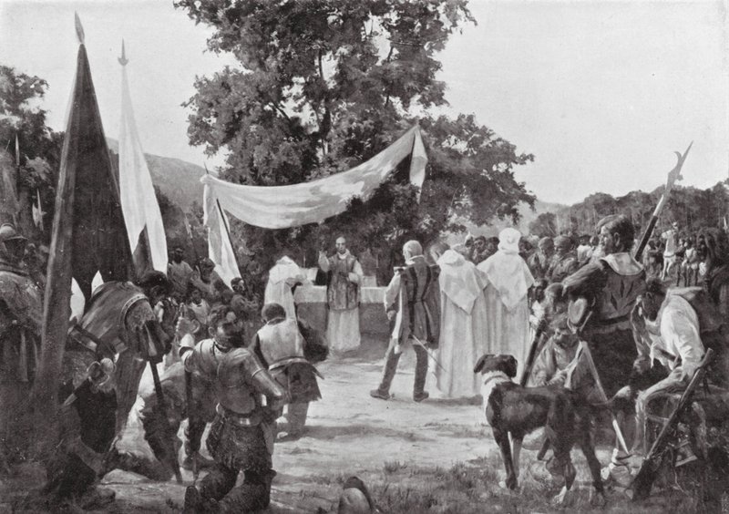 The First Mass Celebrated in Chile by European School