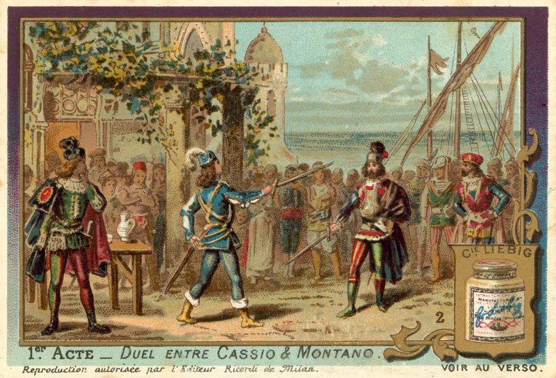 The Duel of Cassio and Montano by European School