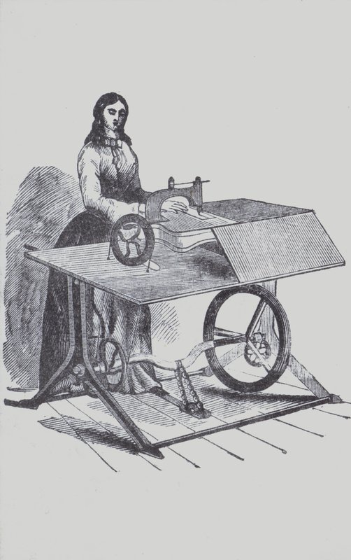 Woman using a sewing machine by European School