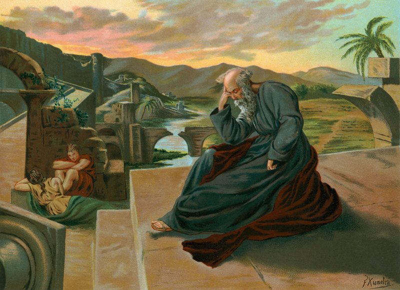 Jeremiah Lamenting the Disgrace of Jerusalem by F. Xumetra
