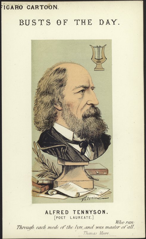 Caricature of Alfred Tennyson by Faustin