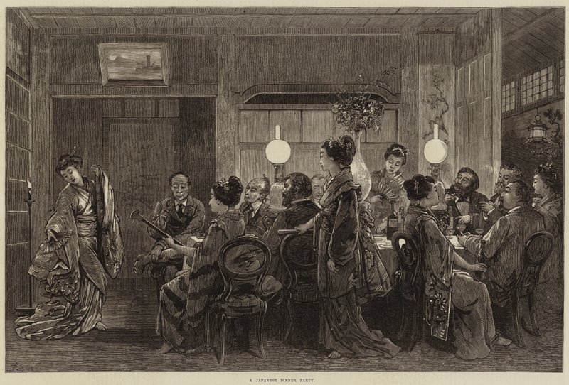 A Japanese Dinner Party by Felix Regamey