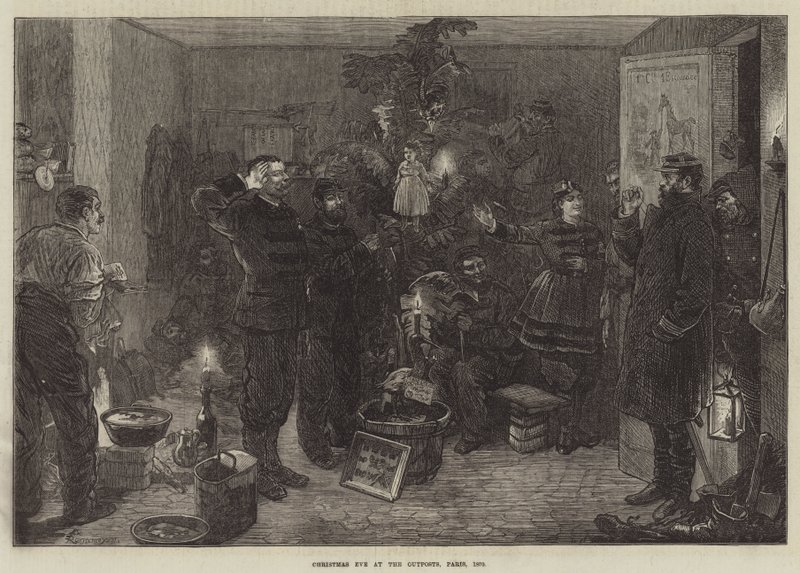 Christmas Eve at the Outposts, Paris, 1870 by Felix Regamey