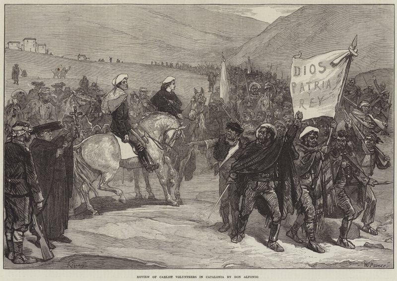 Review of Carlist Volunteers in Catalonia by Don Alfonso by Felix Regamey