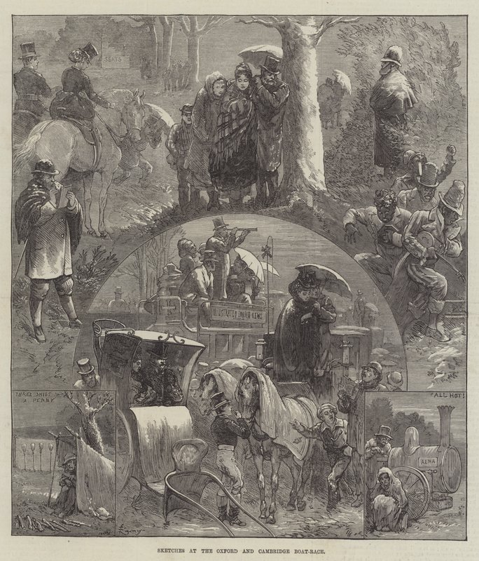 Sketches at the Oxford and Cambridge Boat-Race by Felix Regamey
