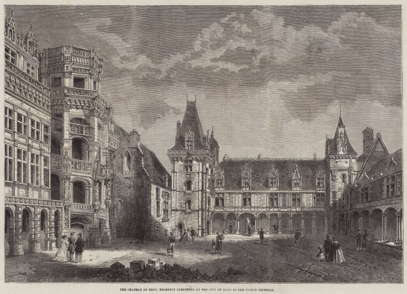 The Chateau of Blois, recently presented by the City of Blois to the Prince Imperial by Felix Regamey