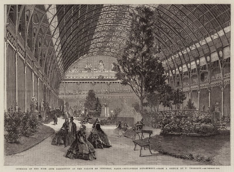Interior of the Fine Arts Exhibition at the Palace of Industry, Paris by Felix Thorigny