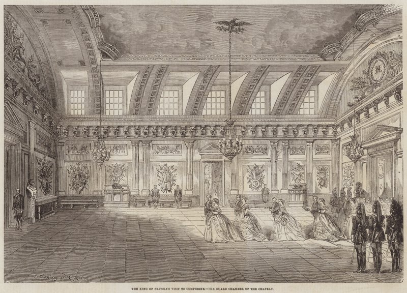 The King of Prussias Visit to Compiegne, the Guard Chamber of the Chateau by Felix Thorigny