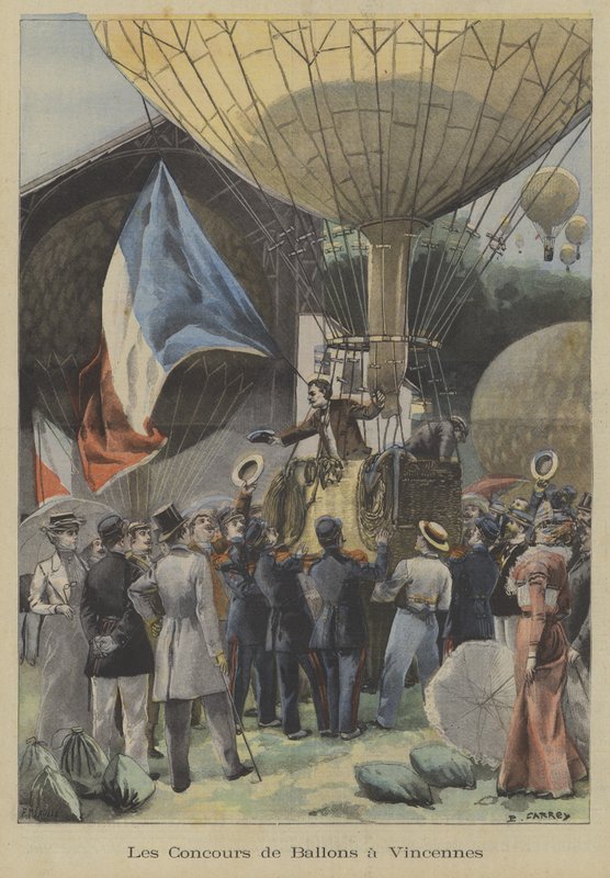 Balloon Race at Vincennes, Paris by Fortune Louis Meaulle