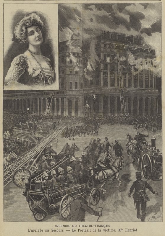 Fire at the Theatre-Francais, Paris by Fortune Louis Meaulle