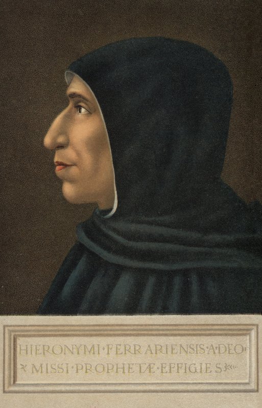 Girolamo Savonarola (colour litho) by Fra  Bartolomeo