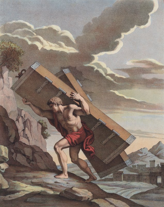 Samson carrying the city gates of Gaza to the top of the hill overlooking Hebron by Francois Verdier