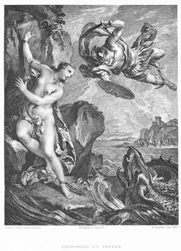 Andromeda and Perseus (engraving) by Francois (after) Boucher