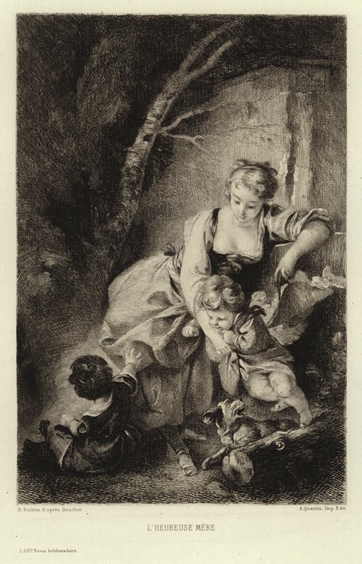 The Happy Mother by Francois (after) Boucher