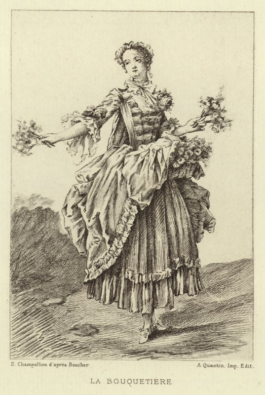 The Flower Seller by Francois (after) Boucher