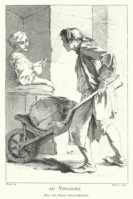 Vinegar Seller (engraving) by Francois (after) Boucher