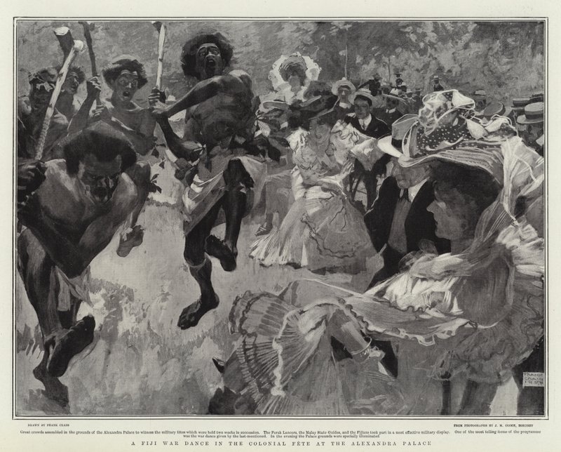 A Fiji War Dance in the Colonial Fete at the Alexandra Palace by Frank Craig