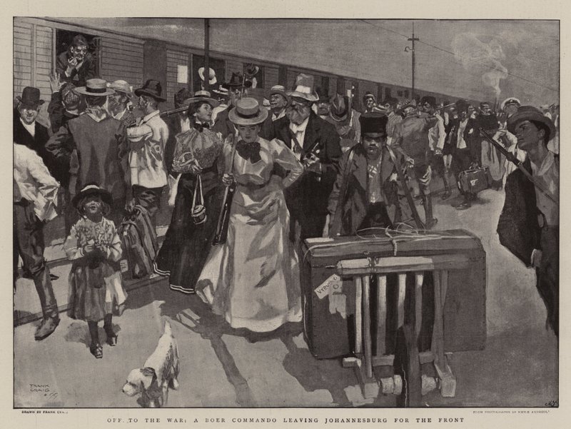 Off to the War, a Boer Commando Leaving Johannesburg for the Front by Frank Craig