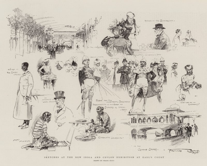 Sketches at the New India and Ceylon Exhibition at Earl