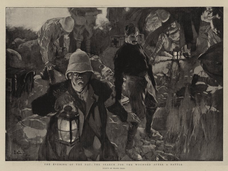 The Evening of the Day, the Search for the Wounded after a Battle by Frank Craig