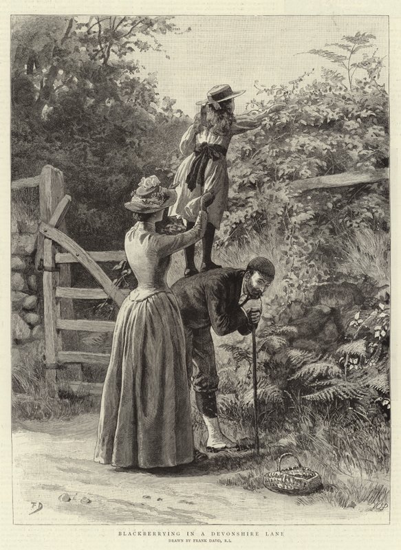 Blackberrying in a Devonshire Lane by Frank Dadd