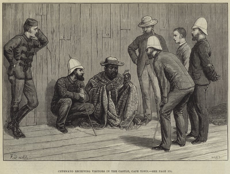 Cetewayo receiving Visitors in the Castle, Cape Town by Frank Dadd
