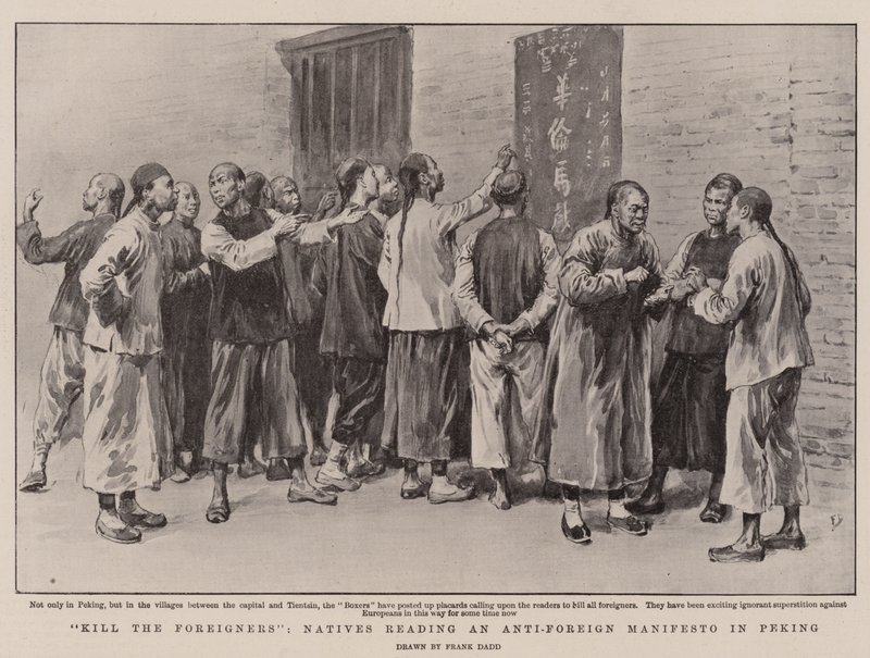 Kill the Foreigners, Natives reading an Anti-Foreign Manifesto in Peking by Frank Dadd