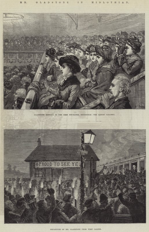 Mr. Gladstone in Midlothian by Frank Dadd