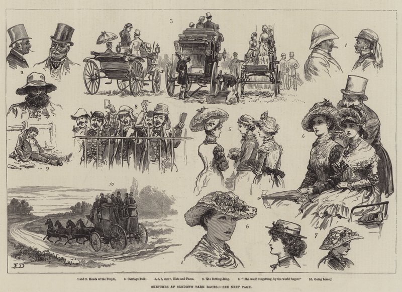 Sketches at Sandown Park Races by Frank Dadd