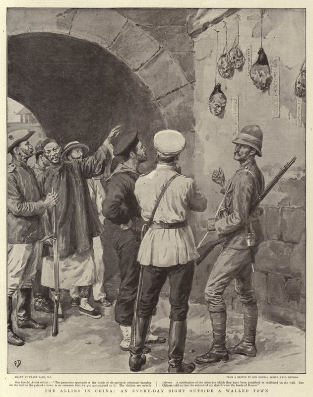 The Allies in China, an Every-day sight outside a Walled Town by Frank Dadd