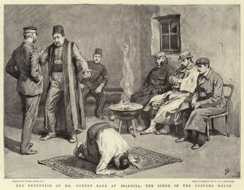 The Detention of Mr Robert Barr at Seleucia, the Scene in the Customs House by Frank Dadd
