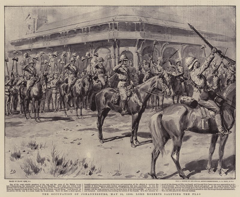 The Occupation of Johannesburg, 31 May 1900, Lord Roberts saluting the Flag by Frank Dadd