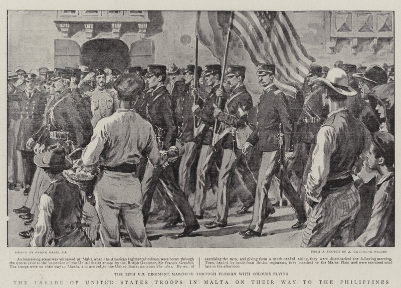 The Parade of United States Troops in Malta on their Way to the Philippines by Frank Dadd
