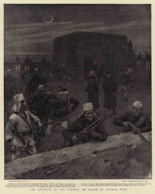The Advance in the Soudan, an Alarm at Gulbab Post by Frank Dadd