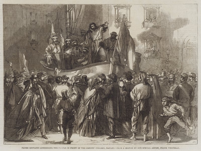 Padre Giovanni addressing the People in Front of the Jesuits