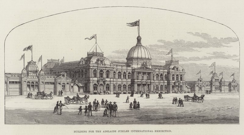 Building for the Adelaide Jubilee International Exhibition by Frank Watkins
