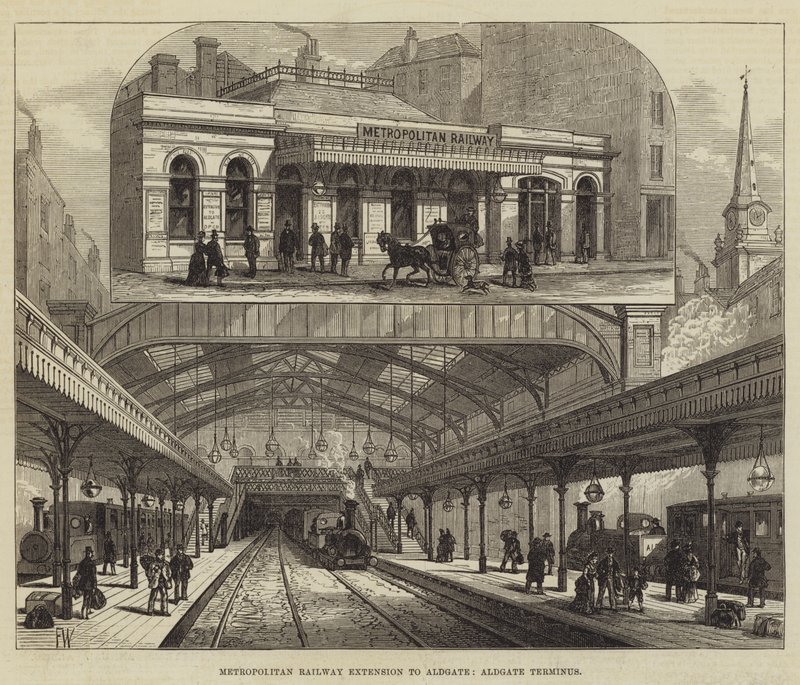 Metropolitan Railway Extension to Aldgate, Aldgate Terminus by Frank Watkins