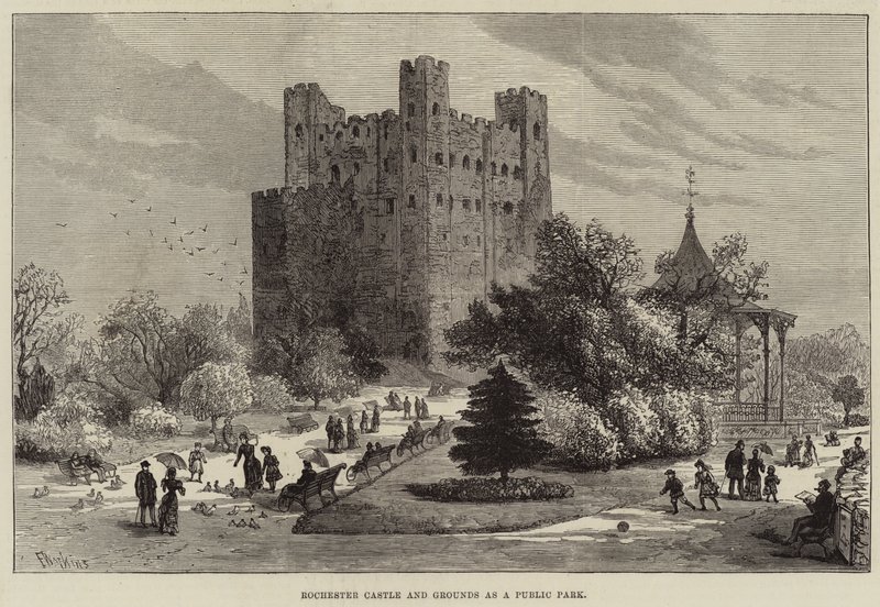 Rochester Castle and Grounds as a Public Park by Frank Watkins