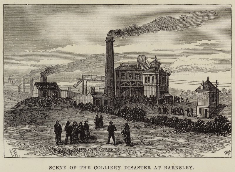 Scene of the Colliery Disaster at Barnsley by Frank Watkins
