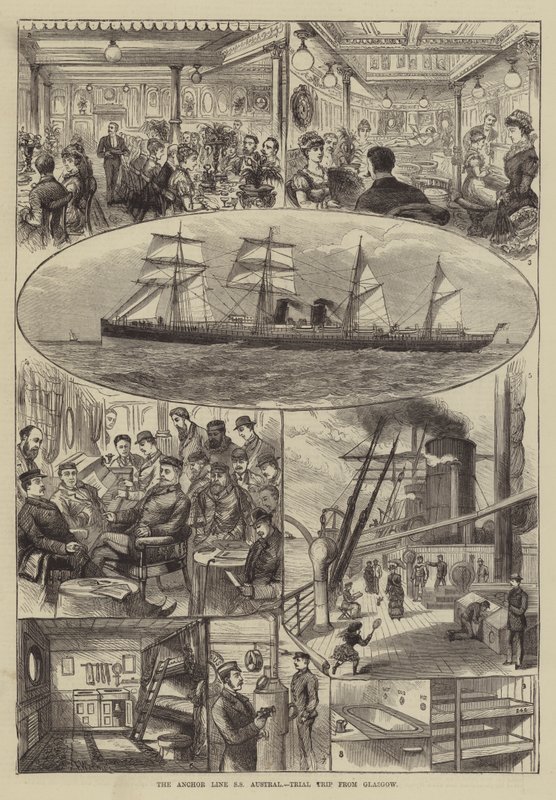The Anchor Line SS Austral, Trial Trip from Glasgow by Frank Watkins