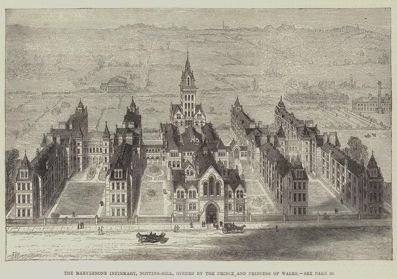 The Marylebone Infirmary, Notting-Hill, opened by the Prince and Princess of Wales by Frank Watkins
