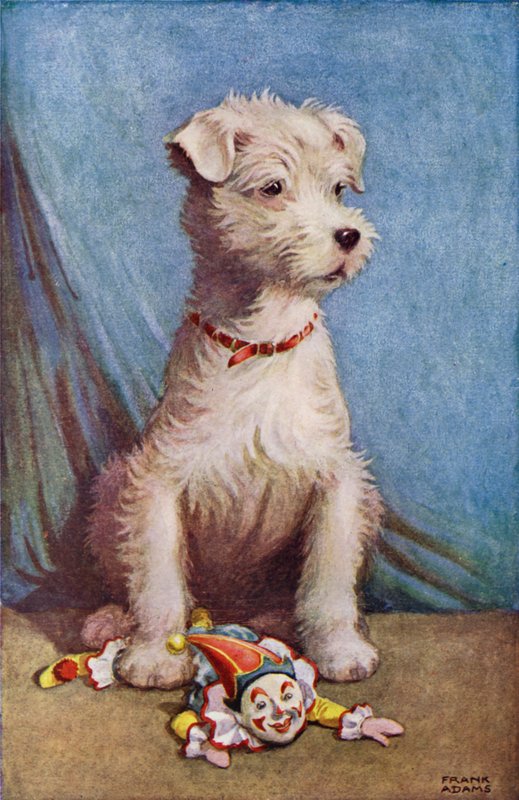 Dog with a Toy Clown by Frank Adams