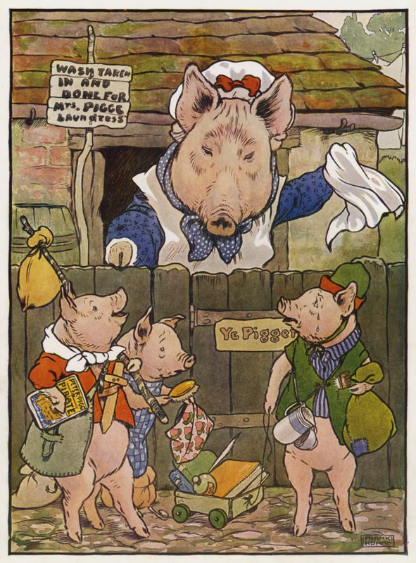 Illustration for The Three Little Pigs by Frank Adams
