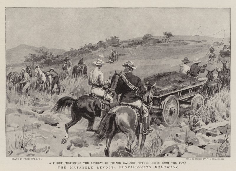 The Matabele Revolt, provisioning Buluwayo by Frank Dadd
